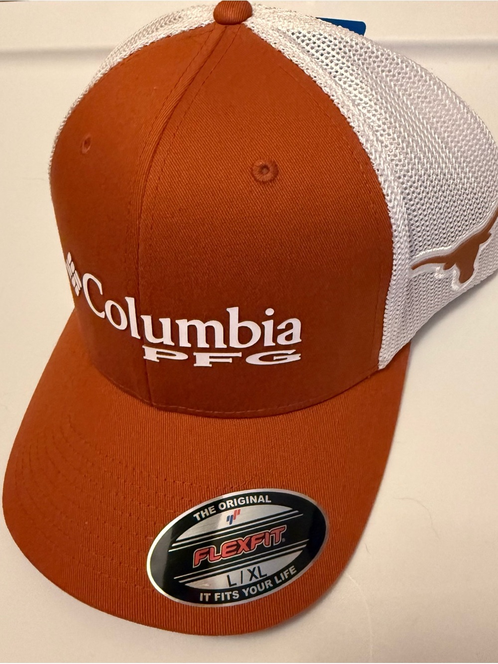Columbia Rust Orange & White Mesh Ball Cap